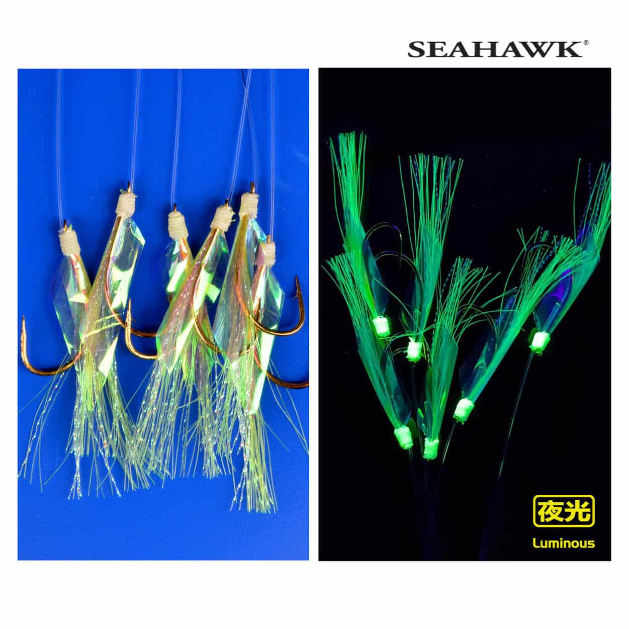 Seahawk Fishing Malaysia Sabiki 222 - Luminous Glow-In-The-Dark Bottom Rig