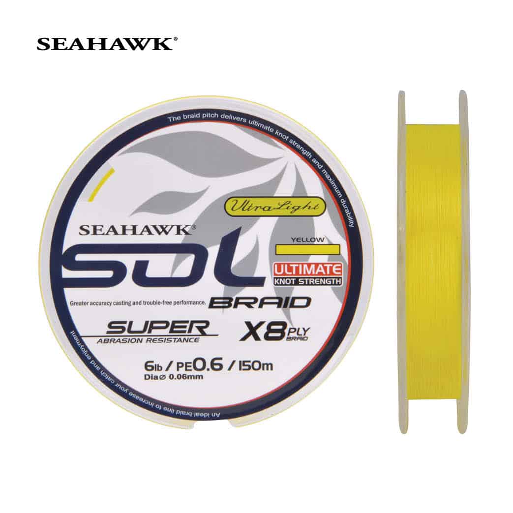 best ultralight braided fishing line Seahawk SOL 8X Ultralight Braided Line